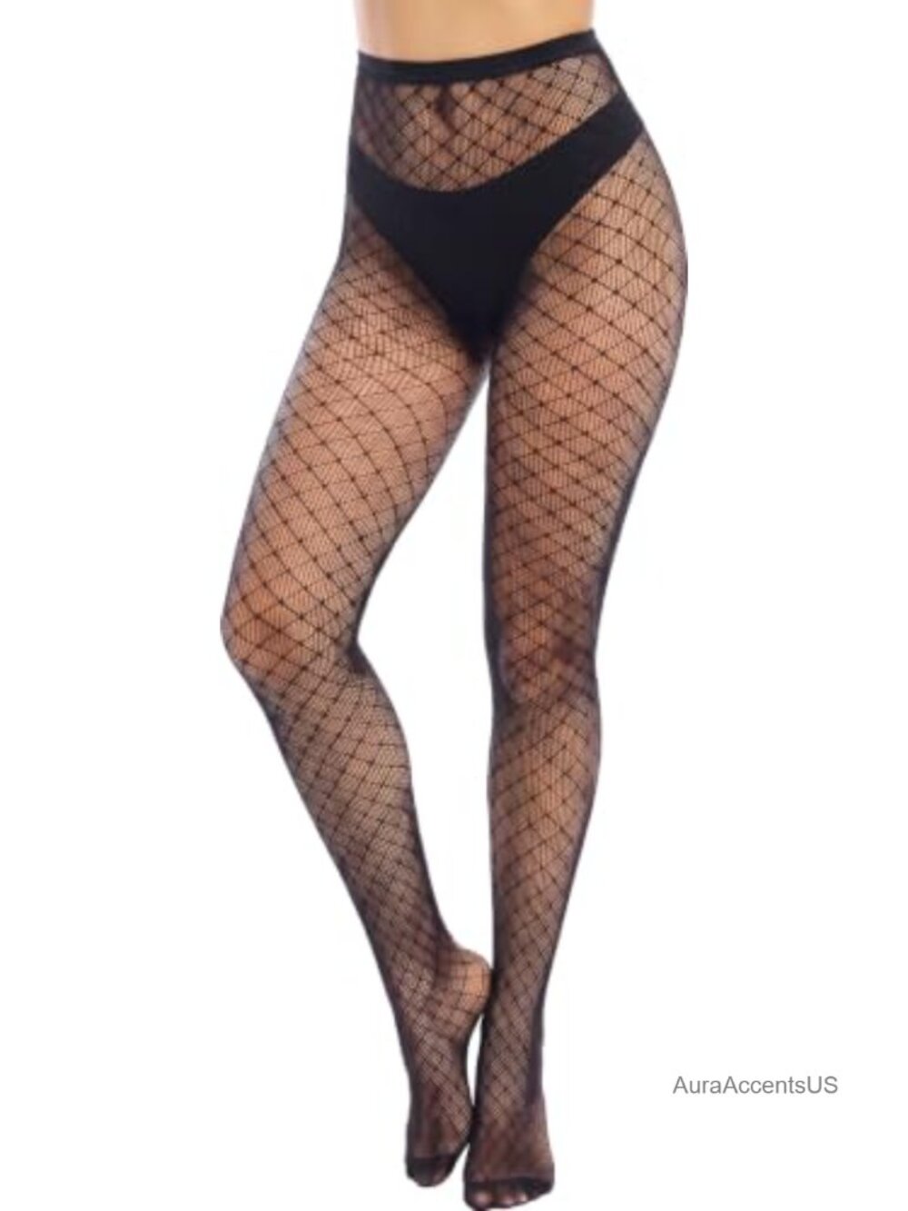 Seamless Fishnet Tights for Women Diamond Pattern Sheer Stockings